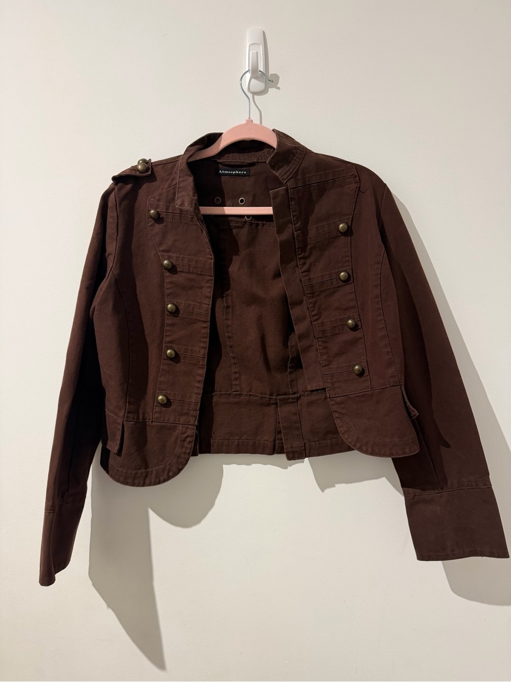 Atmosphere Brown Military-Style Buttoned Jacket - Picture 2 of 5